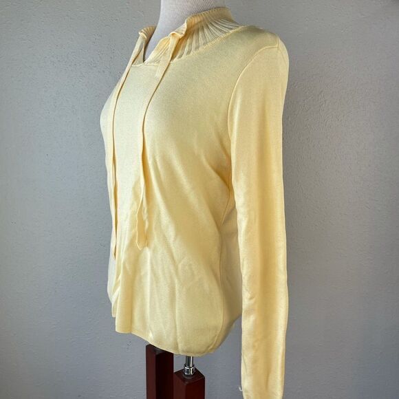 Vintage Kenneth Knits Light Yellow Sweatter Top Size L EUC - Picture 3 of 9